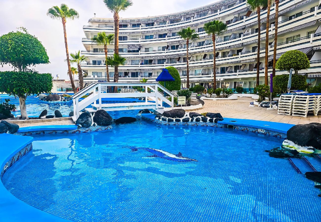 Studio à Costa Adeje - Balcon, vue mer, WiFi, A/C, piscine, 100 mts. de la plage